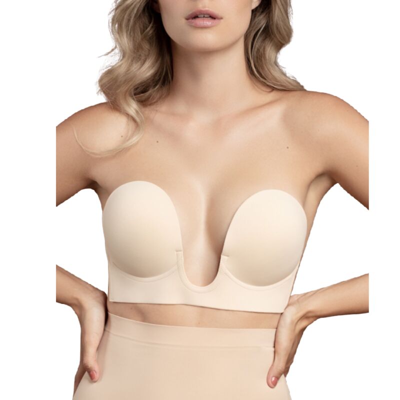 BYE-BRA - BRA WITHOUT HANDLES SHAPE U BEIGE CUP E - B / NATURAL - 26
