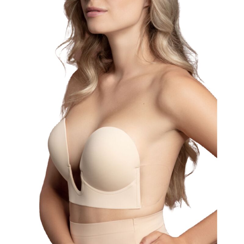 BYE-BRA - BRA WITHOUT HANDLES SHAPE U BEIGE CUP E - E / NATURAL - 42