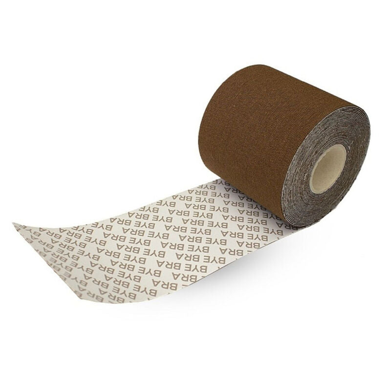BYE-BRA - BODY TAPE 5 M X 6.5 CM + 3 PAIRS OF NIPPLE COVERS BROWN - 2