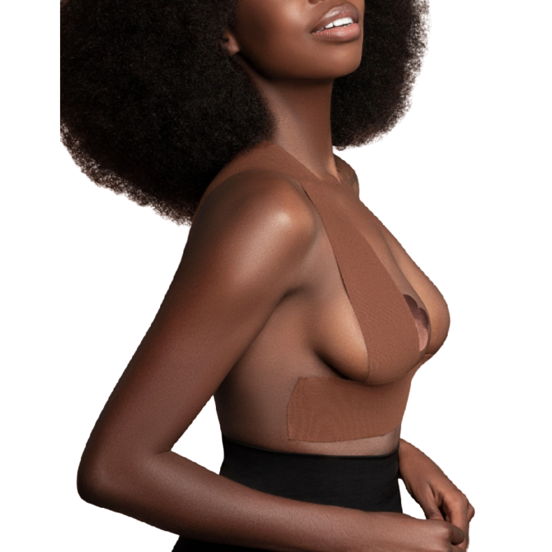 BYE-BRA - BODY TAPE 5 M X 6.5 CM + 3 PAIRS OF NIPPLE COVERS BROWN - 4