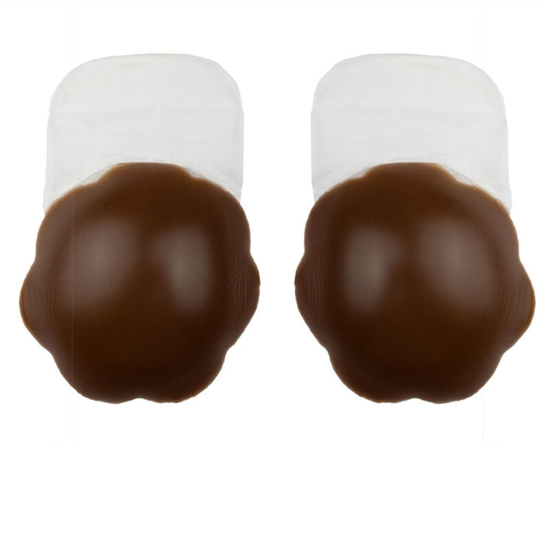 BYE-BRA - PUSH-UP SILICONE BRA BRA BUTT ENLARGER, BROWN, SIZE XL