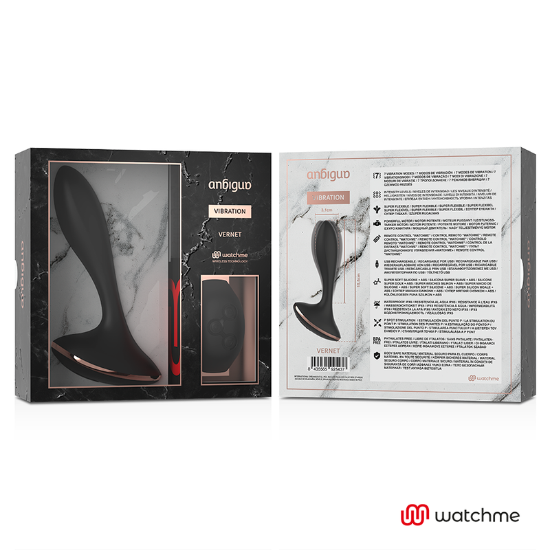 ANBIGUO - WATCHME REMOTE CONTROL VIBRATOR ANAL PLUG VERNET - 8