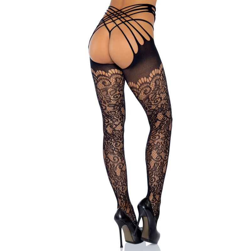 LEG AVENUE - WRAP AROUND CROTHLESS TIGHTS ONE SIZE - 1