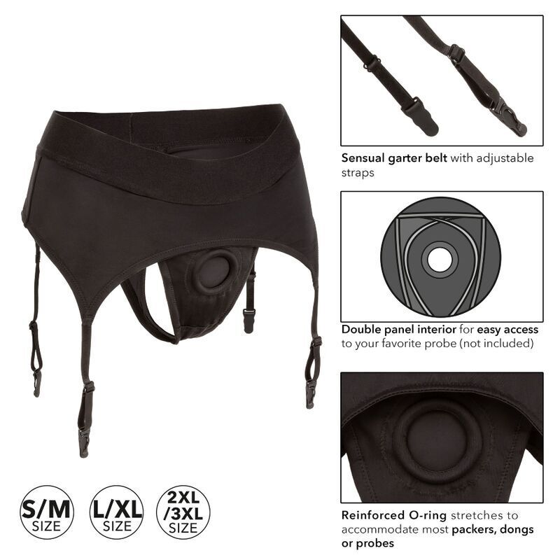 CALEXOTICS - BOUNDLESS THONG WITH GARTER S/M - 1