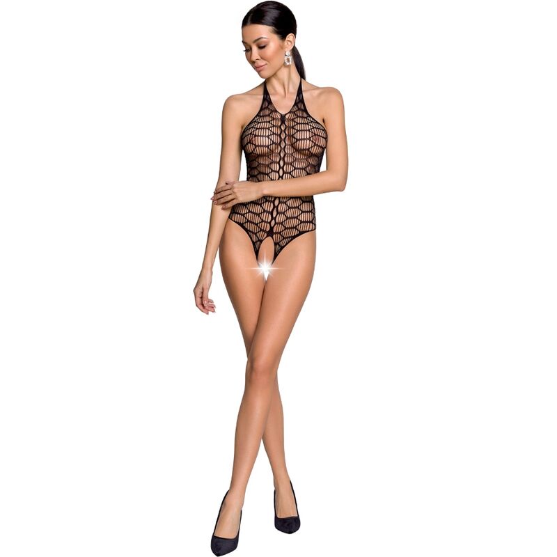 PASSION - WOMAN BS087 BLACK BODYSTOCKING ONE SIZE - 1