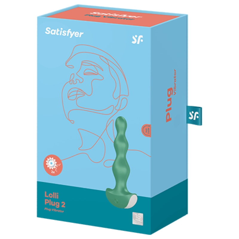 SATISFYER - LOLLI PLUG 2 PLUG VIBRATOR GREY - GREEN - 3