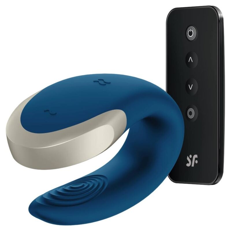 SATISFYER - DOUBLE LOVE LUXURY PARTNER VIBRATOR BLUE - 3