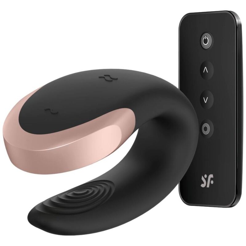 SATISFYER - DOUBLE LOVE LUXURY PARTNER VIBRATOR BLACK - 4