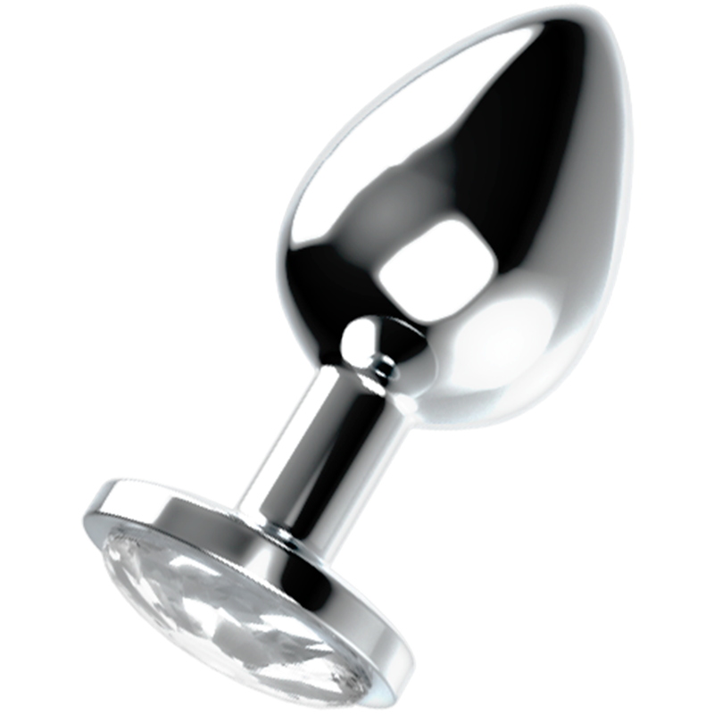 OHMAMA - ANAL PLUG WITH BLUE CRYSTAL L - L / WHITE - 2