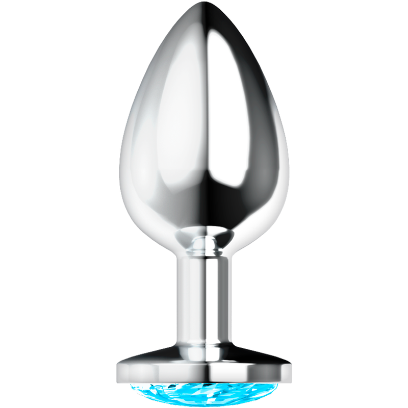 OHMAMA - ANAL PLUG WITH BLUE CRYSTAL L - L / WHITE - 3
