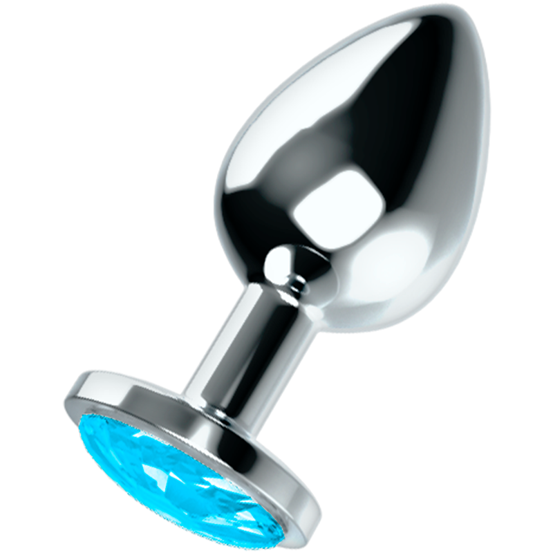OHMAMA - ANAL PLUG WITH BLUE CRYSTAL L - L / BLUE - 4