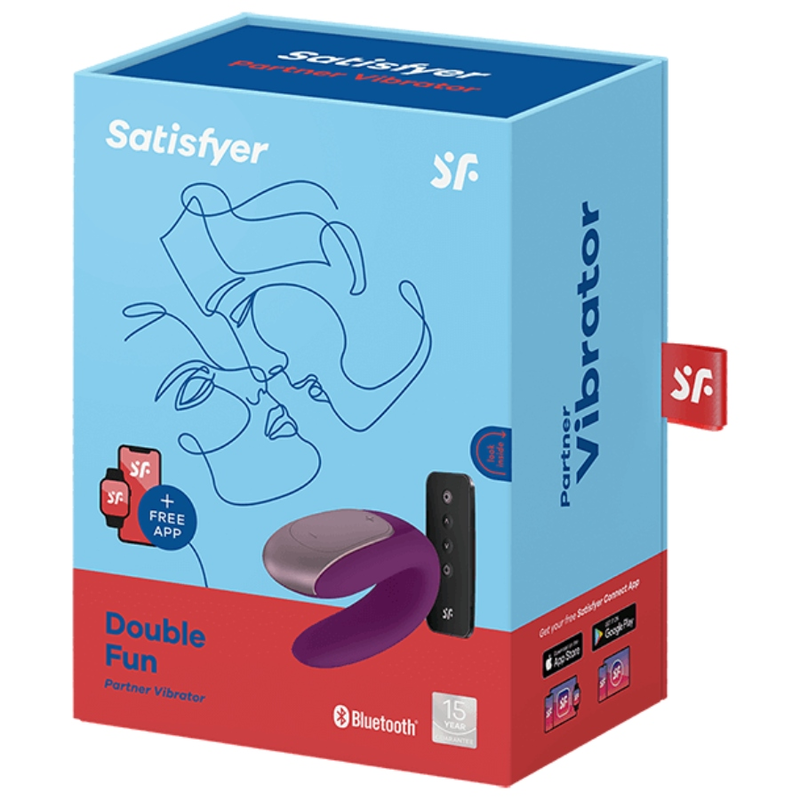SATISFYER - DOUBLE FUN PARTNER VIBRATOR PURPLE - 2