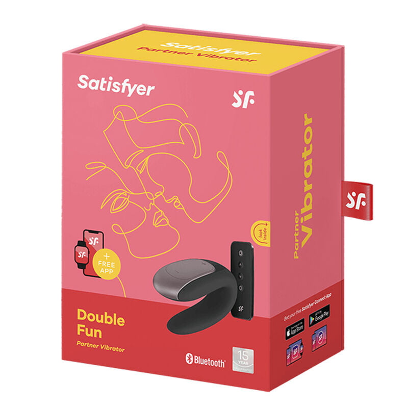 SATISFYER - DOUBLE FUN PARTNER VIBRATOR BLACK - 8