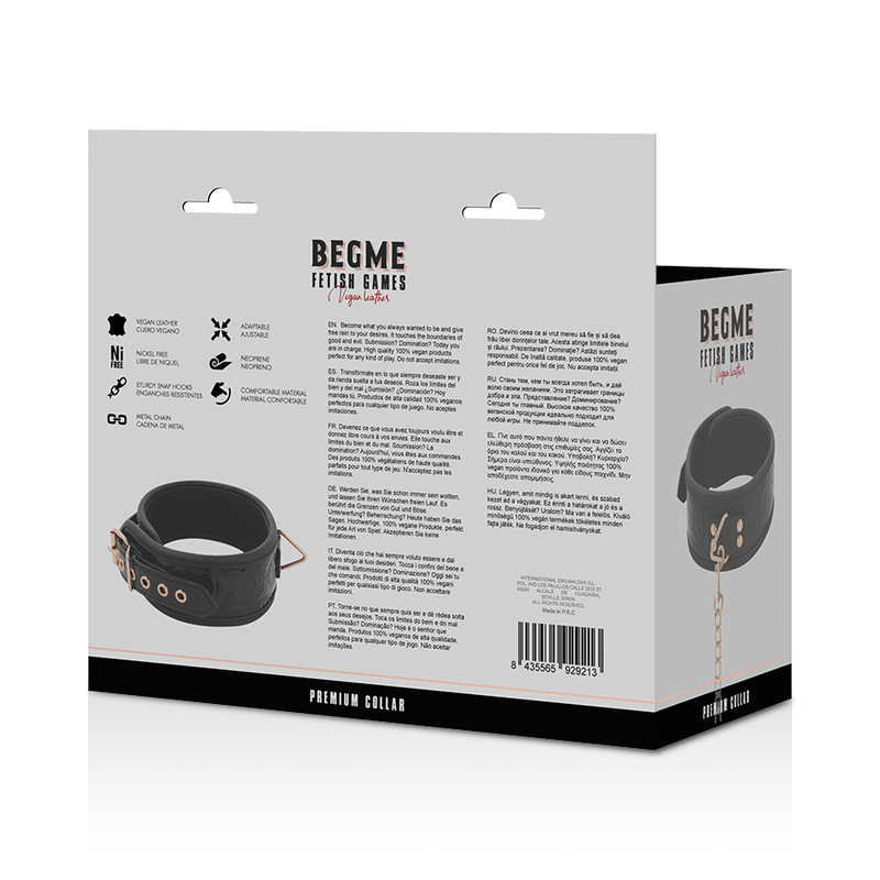 BEGME - BLACK EDITION PREMIUM VEGAN LEATHER COLLAR WITH NEOPRENE LINING - 8