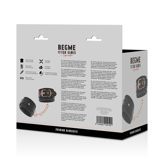 BEGME - MENOTTES PREMIUM ÉDITION NOIRE AVEC DOUBLURE EN NÉOPRÈNE