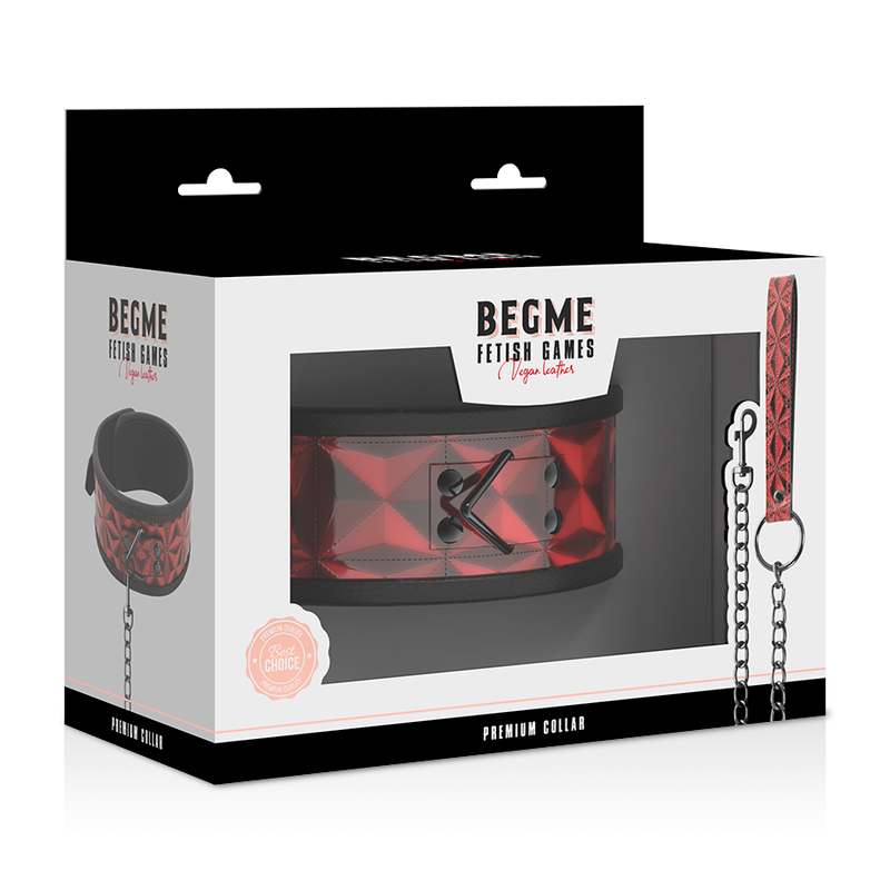 BEGME - RED EDITION PREMIUM VEGAN LEATHER COLLAR WITH NEOPRENE LINING - 2
