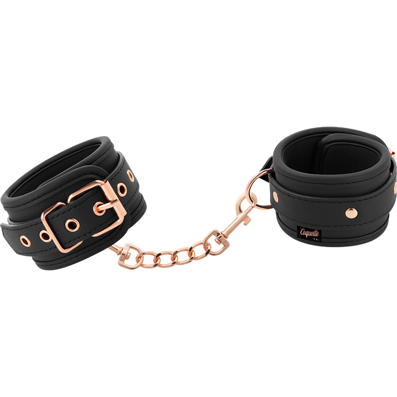 COQUETTE CHIC DESIRE - VEGAN PATTERN LEATHER HANDCUFFS WITH NOPRENE LINING