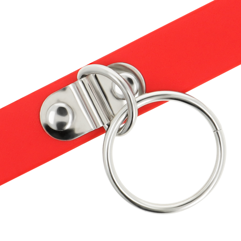 COQUETTE CHIC DESIRE - RED VEGAN LEATHER NECKLACE WOMAN FETISH ACCESSORY - 5