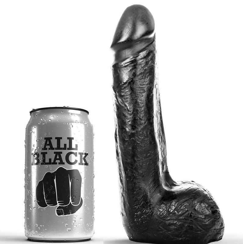 ALL BLACK - DILDO REALISTICO NERO MORBIDO 20 CM - Secretroomsexyshop