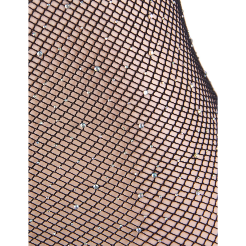 QUEEN LINGERIE - NET BODY DRESS WITH DIAMONDS S/L - 6