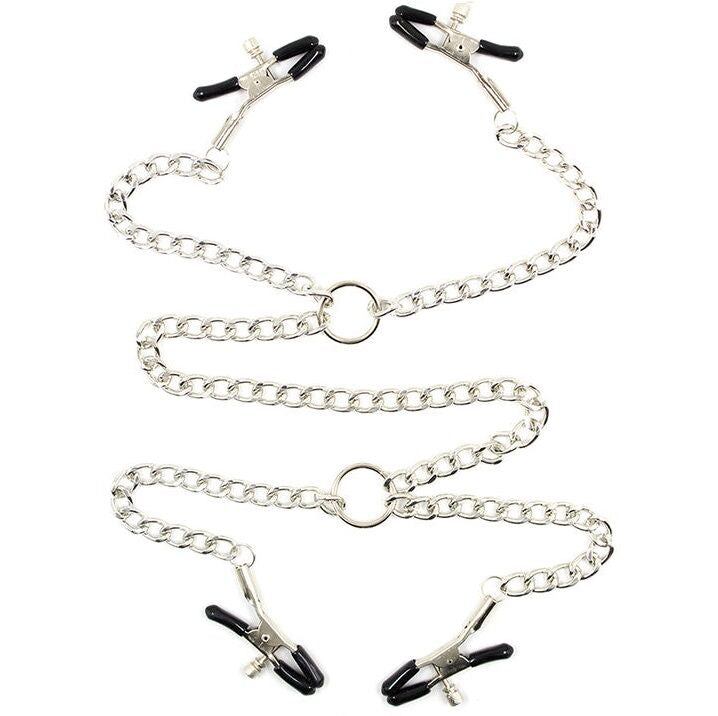 OHMAMA FETISH - 4 NIPPLE Clamps WITH CHAINS - 1