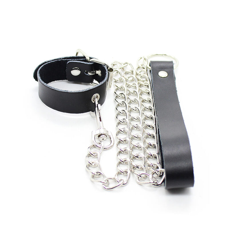 OHMAMA FETISH - PENIS NECKLACE AND LEATHER STRAP WITH METAL CHAIN - 4