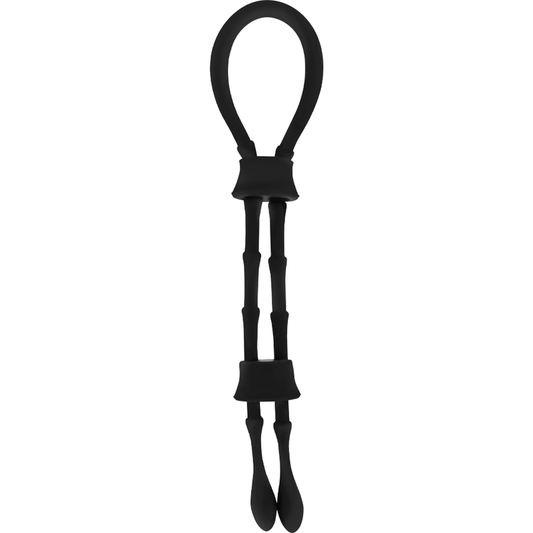 OHMAMA FETISH - SILICONE RING WITH CORD-COCK AND TESTICLE