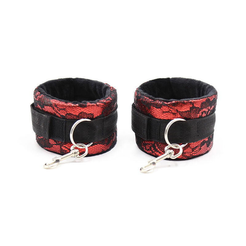 OHMAMA FETISH - VELVET HANDCUFFS WITH NYLON TAPE - 1
