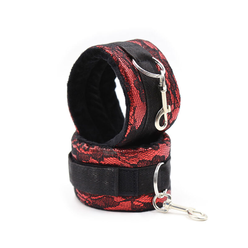 OHMAMA FETISH - VELVET HANDCUFFS WITH NYLON TAPE - 2