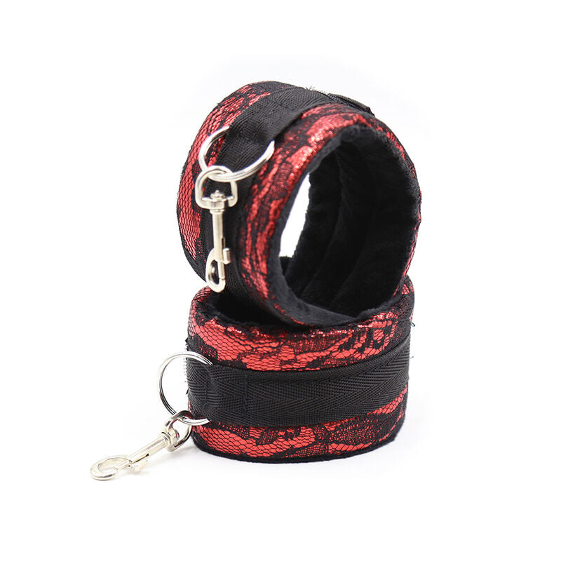 OHMAMA FETISH - VELVET HANDCUFFS WITH NYLON TAPE - 10