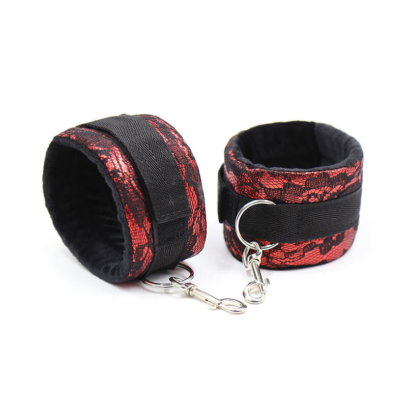 OHMAMA FETISH - VELVET HANDCUFFS WITH NYLON TAPE - 4