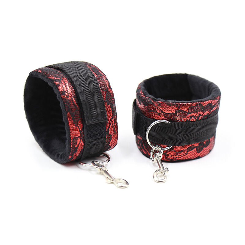 OHMAMA FETISH - VELVET HANDCUFFS WITH NYLON TAPE - 7