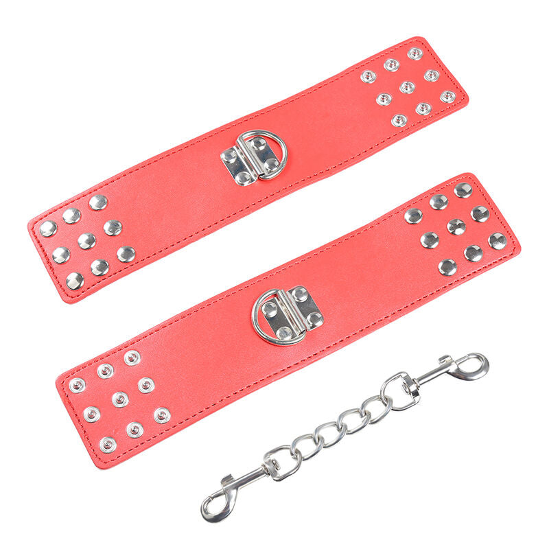 OHMAMA FETISH - RED HANDCUFFS WITH SNAP CLOSURE - 1