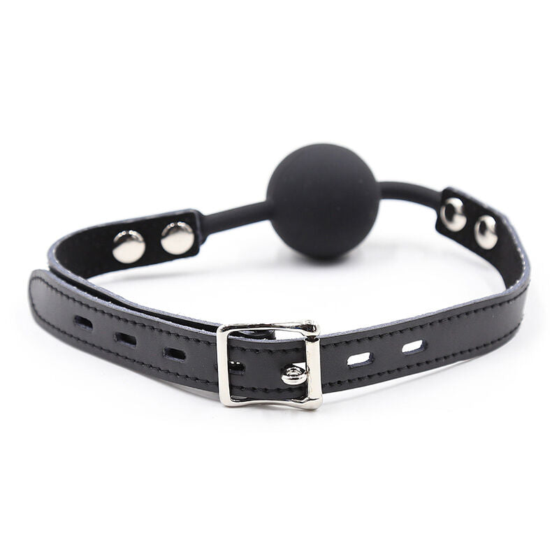 OHMAMA FETISH - SILICONE BALL GAG WITH LEATHER BELT (PADLOCK INCLUDED) - 5