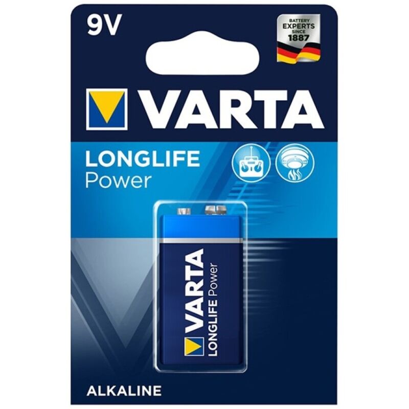 VARTA - LONGLIFE POWER ALKALINE BATTERY 9V LR61 1 UNIT - 1