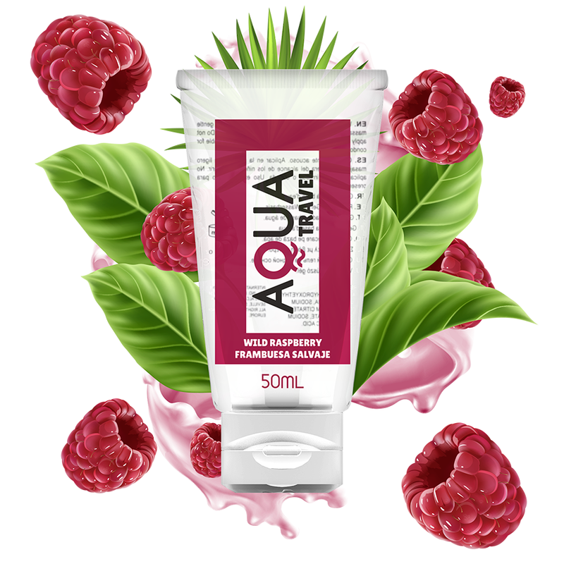 AQUA TRAVEL - WILD RASPBERRY FLAVOUR WATERBASED LUBRICANT - 50 ML - 1