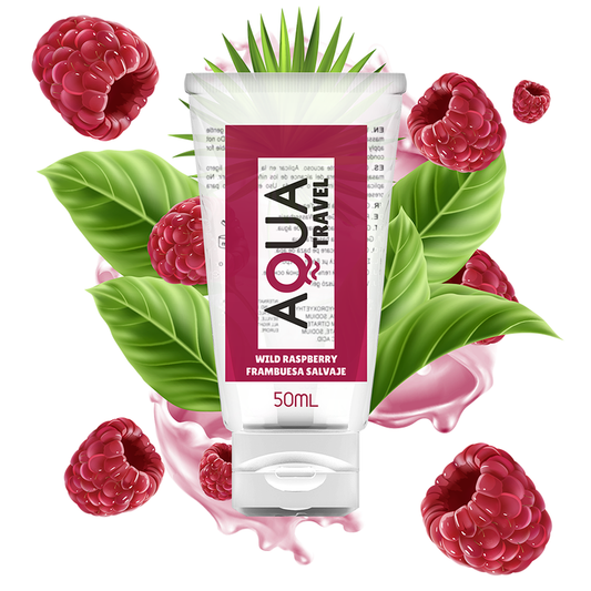 AQUA TRAVEL - WILD RASPBERRY FLAVOUR WATERBASED LUBRICANT - 50 ML - 1
