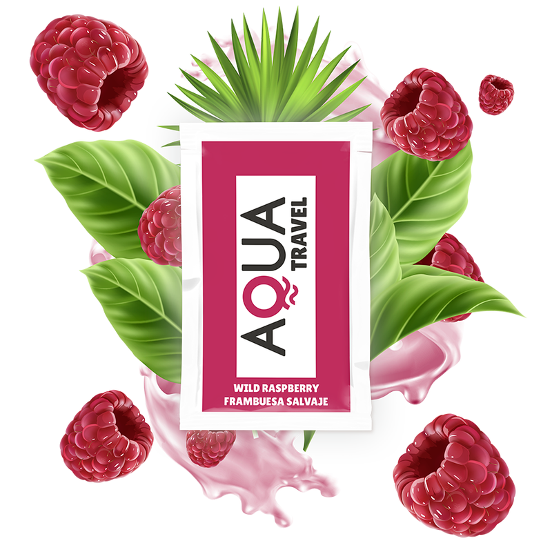 AQUA TRAVEL - WILD RASPBERRY FLAVOUR WATERBASED LUBRICANT 6 ML - 1
