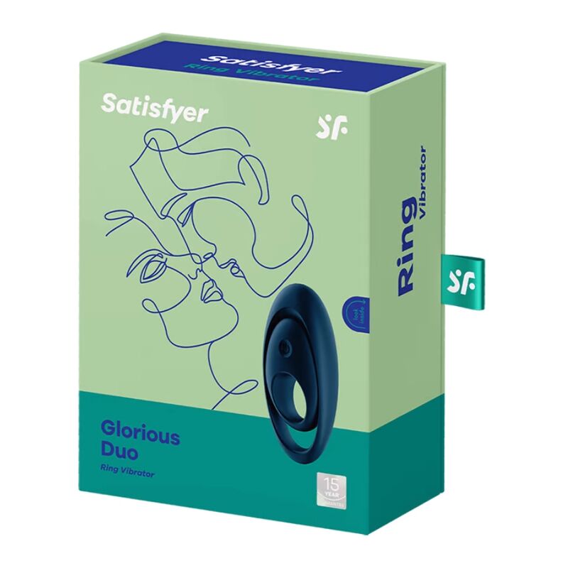 SATISFYER - GLORIOUS DUO RING VIBRATOR BLUE - 3