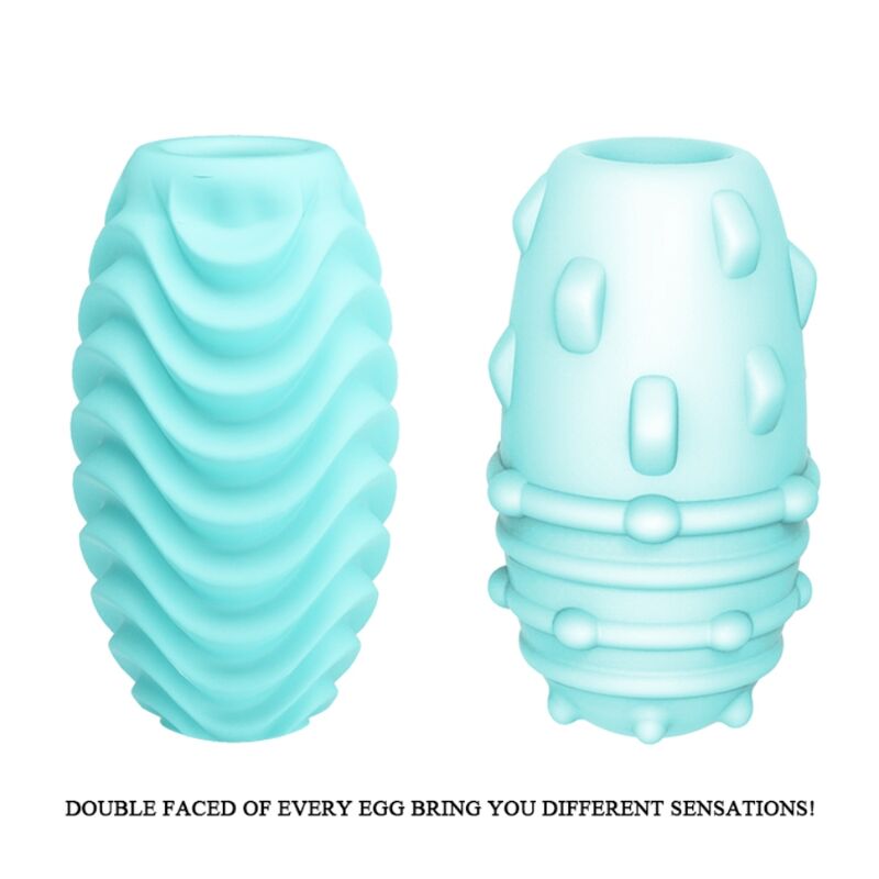 PRETTY LOVE - TURQUOISE DOUBLE SIDED MASTURBATOR EGG - 4