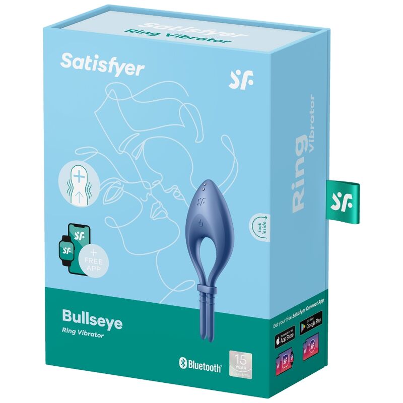SATISFYER - BULLSEYE RING VIBRATOR APP BLUE - 3