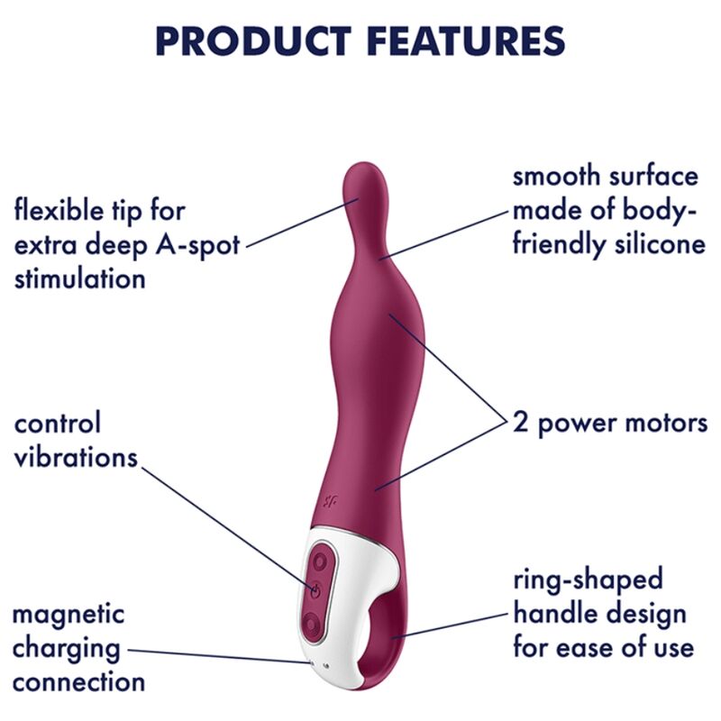 SATISFYER - AMAZING 1 ASPOT VIBRATOR BERRY - 1