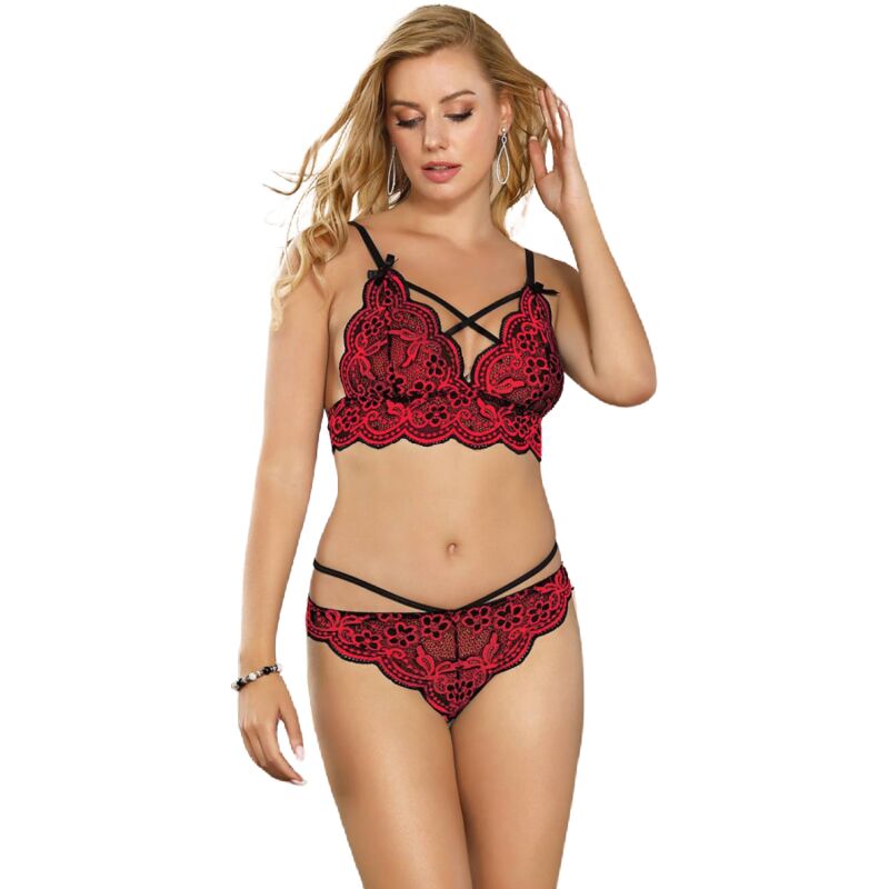 SUBBLIME - SET TWO PIECES SET LACE TOP AND PANTIES L/XL - S/M - 2