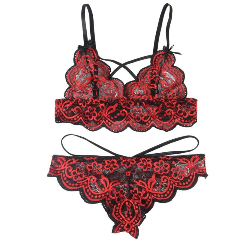 SUBBLIME - SET TWO PIECES SET LACE TOP AND PANTIES L/XL - L/XL - 16