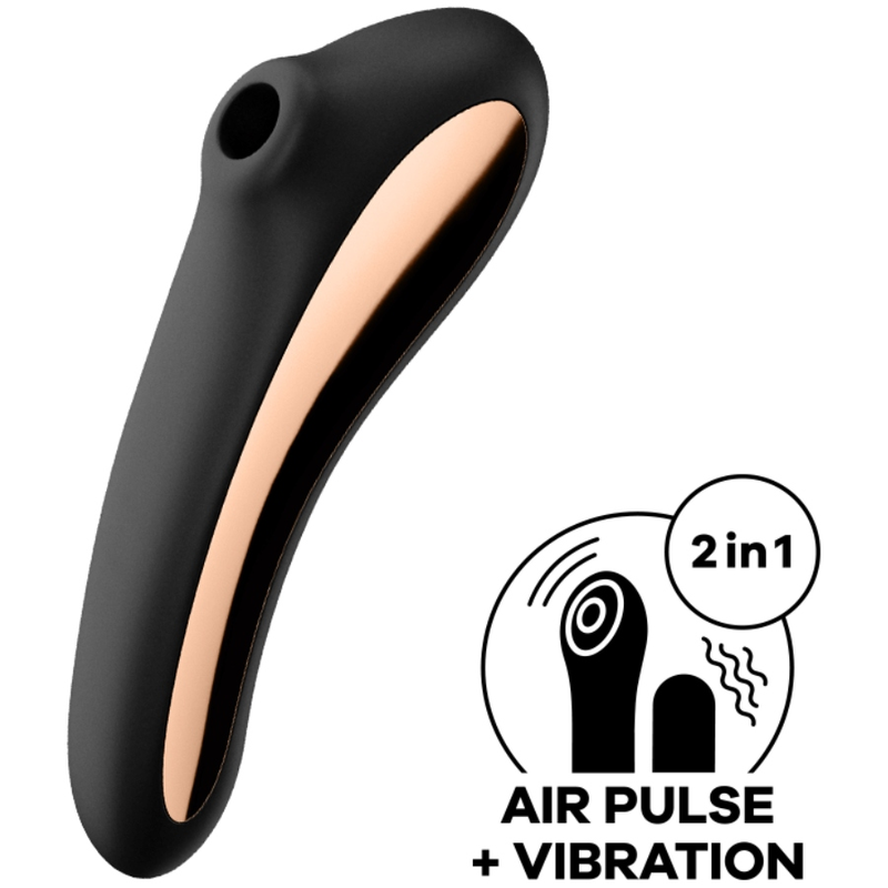 SATISFYER - DUAL KISS AIR PULSE VIBRATOR BLACK - 2