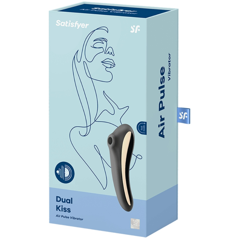 SATISFYER - DUAL KISS AIR PULSE VIBRATOR BLACK - 4