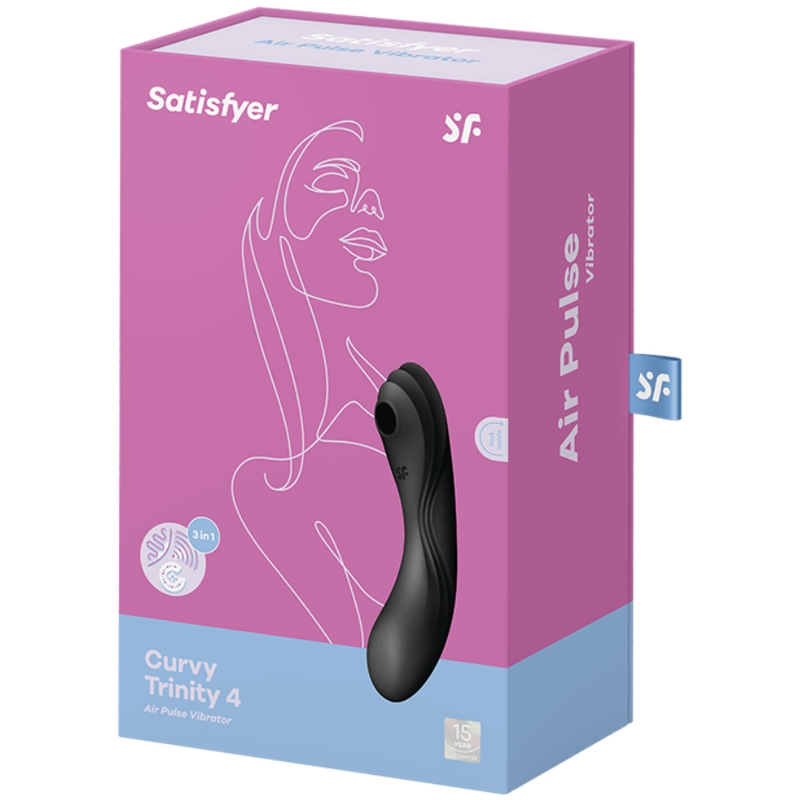 SATISFYER - CURVY TRINITY 4 AIR PULSE VIBRATOR BLACK - 3