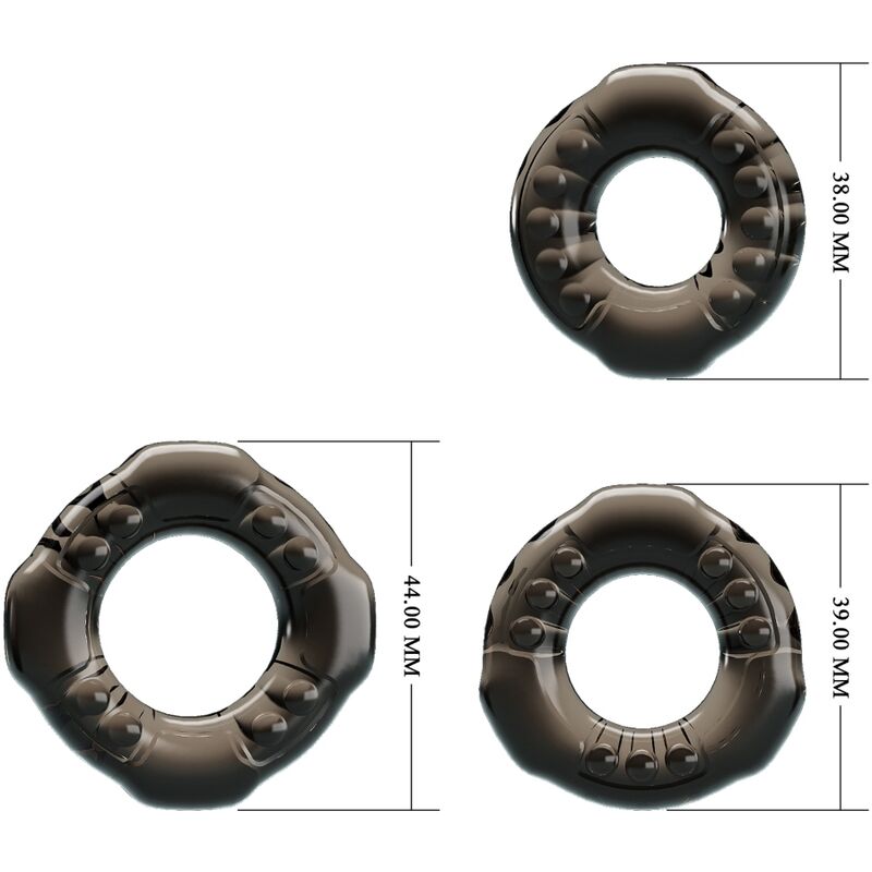 BAILE - COCK RINGS YVONNE SET 3 ANNEAUX PÉNIS