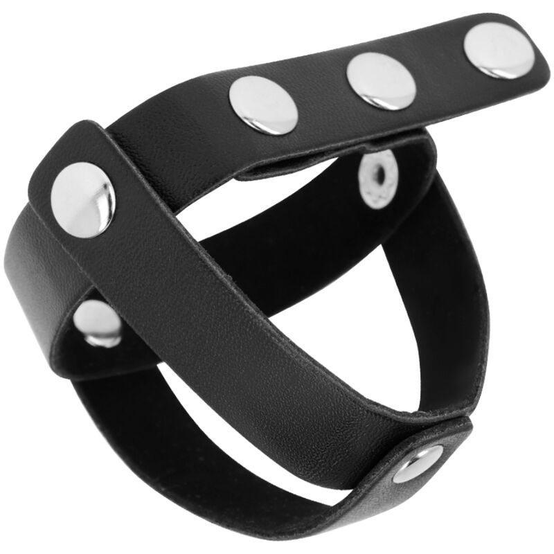 Cage à boules fétichiste en cuir OHMAMA