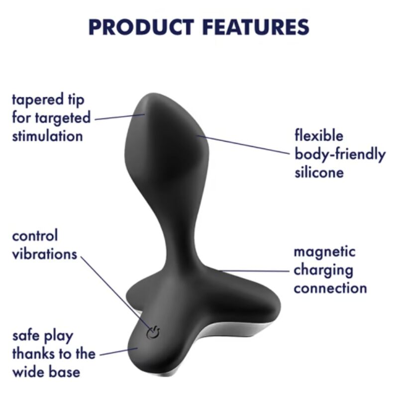 SATISFYER - GAME CHANGER PLUG VIBRATOR BLACK - PINK - 9